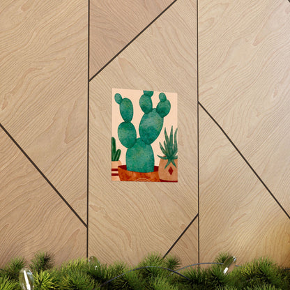 Cactus Art Print, Matte Vertical Posters, Botanical Decor, Green Home Art, Nature Wall Art, Gifts for Plant Lovers