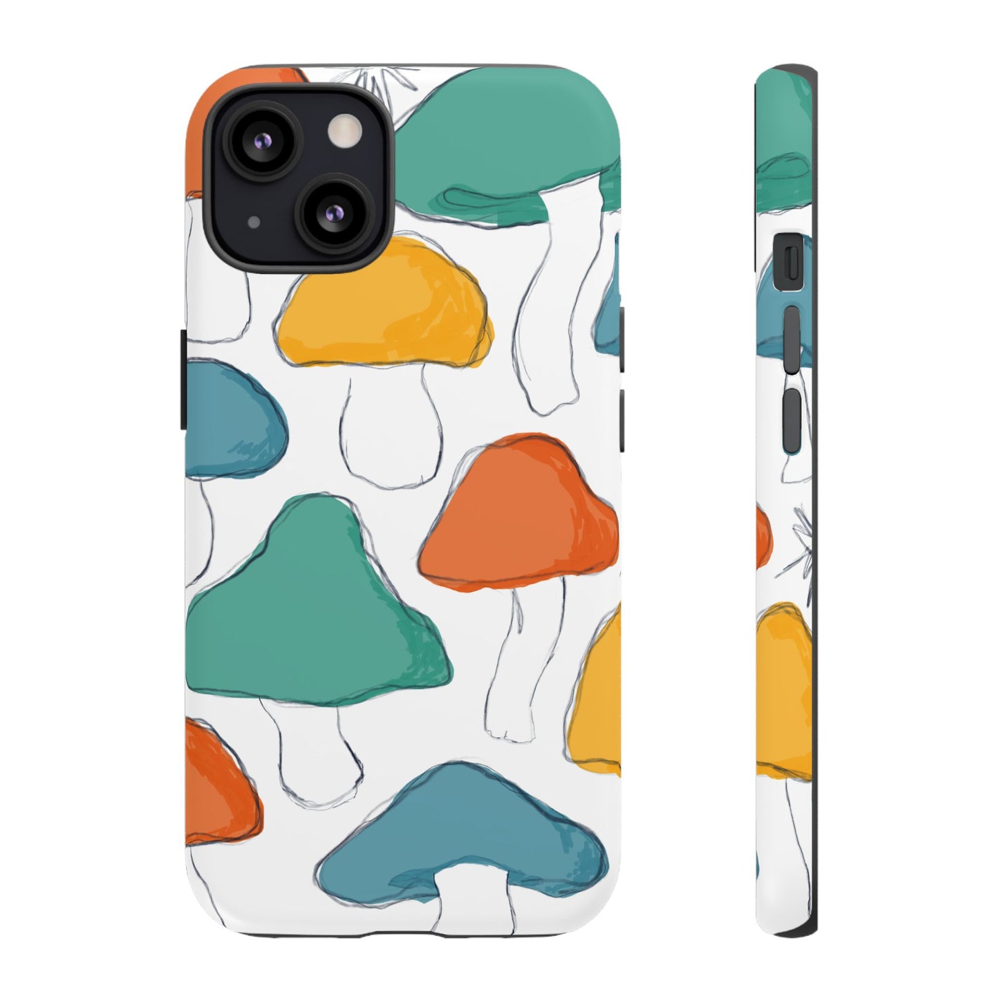 Mushroom Phone Case with Colorful Design, Tough Cases, Floral Tech Accessories, Gift for Nature Lovers, Trending Phone Cover