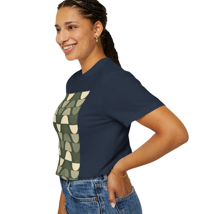 Stylish Unisex Garment-Dyed T-Shirt with Abstract Wave Design, Casual Wear, Graphic Tee, Unique Fashion, Gift for Him/Her