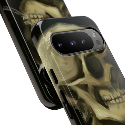Skull Phone Case - Tough Cases, Macabre Style, Unique Accessories, Perfect for Halloween, Gothic Decor, Edgy Gift Idea | Van Gogh Reimagined, Abstract Twist on  Van Gogh's Skeleton with Burning Cigarette