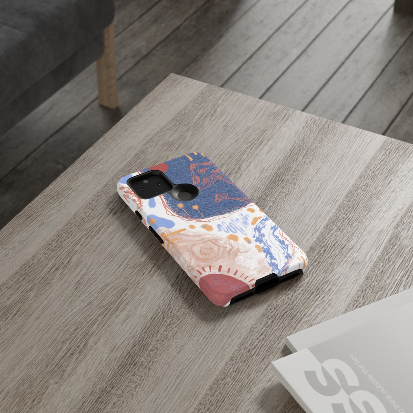 Artistic Phone Case with Abstract Design, Tough Phone Case, Unique Gift, Trendy Accessories, Modern Art Case, Stylish Tech Gear