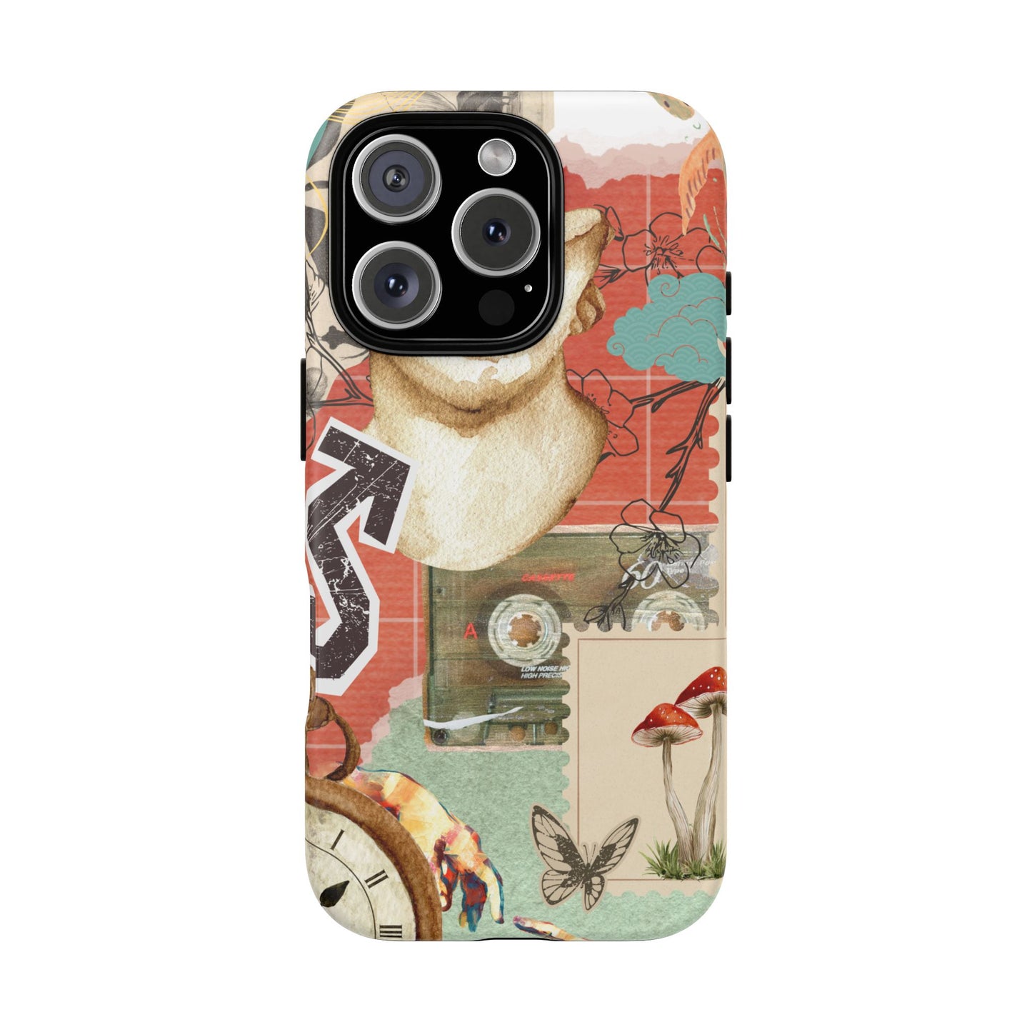 Artistic iPhone Case, Tough Cases with Vintage Design, Unique Phone Cover, Gift for Art Lovers, Protective Case for All Occasions, Vintage Collage Art