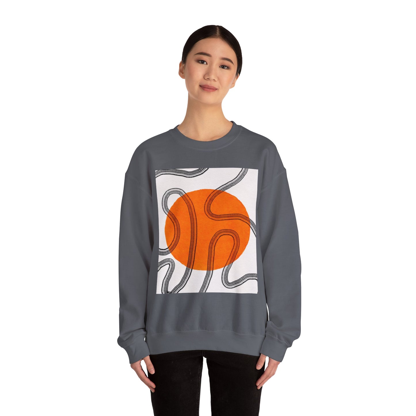 Retro Abstract Art Crewneck Sweatshirt, Cozy Graphic Pullover, Unisex Casualwear, Perfect Gift for Art Lovers, Fall Fashion Essential, Gift for Him, Gift for Her