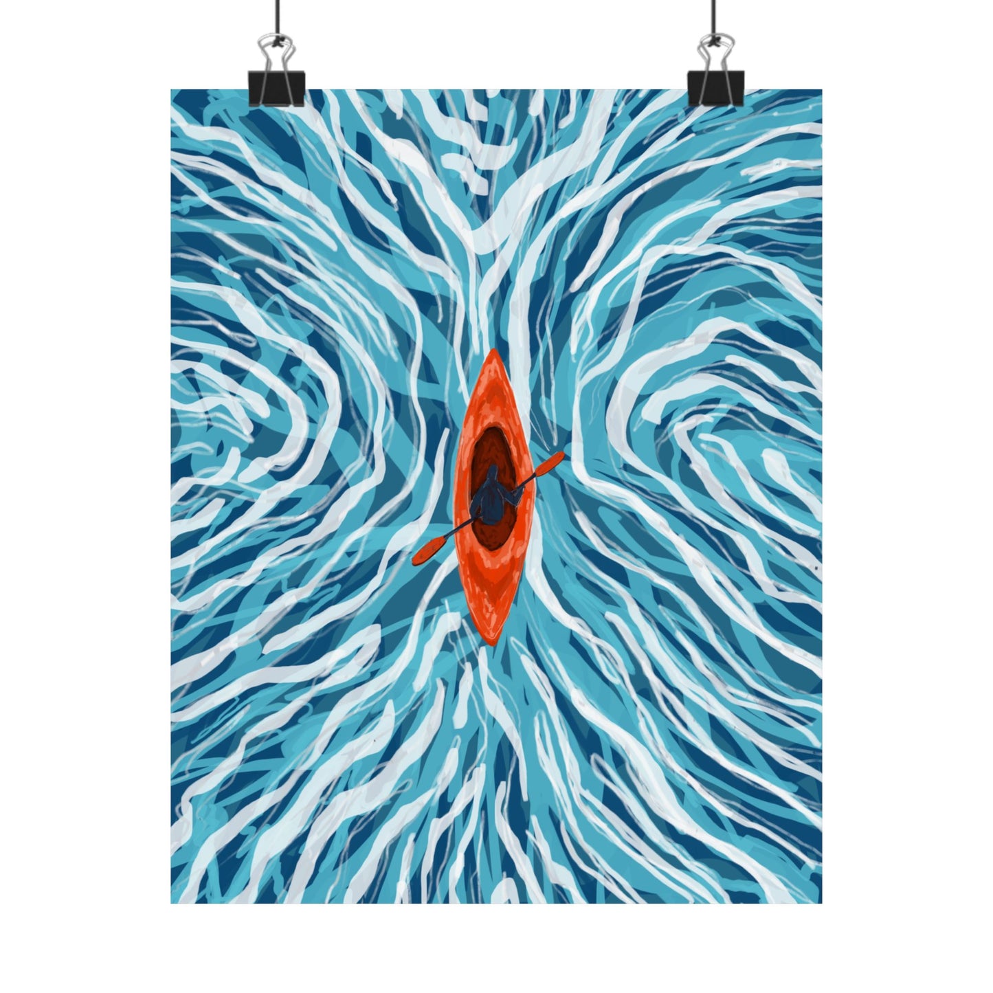 Vibrant Kayaking Poster Print, Adventure Wall Art, Calm Waters Decor, Gift for Outdoor Lovers, Home Office Accent