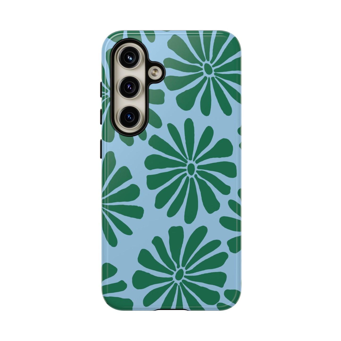 Stylish iPhone Case, Floral Phone Cover, Tough Phone Cases, Green Daisy Design, Unique Gift for Her, Spring Accessories