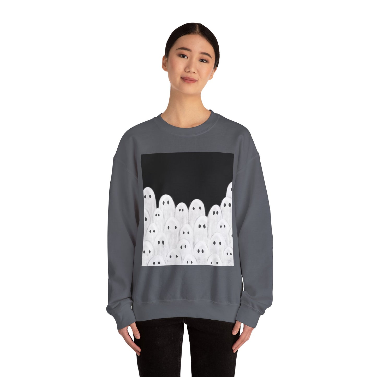 Painted Ghosts Crewneck | Cozy Sweatshirt, Perfect for Halloween, Fall, and Spooky Season