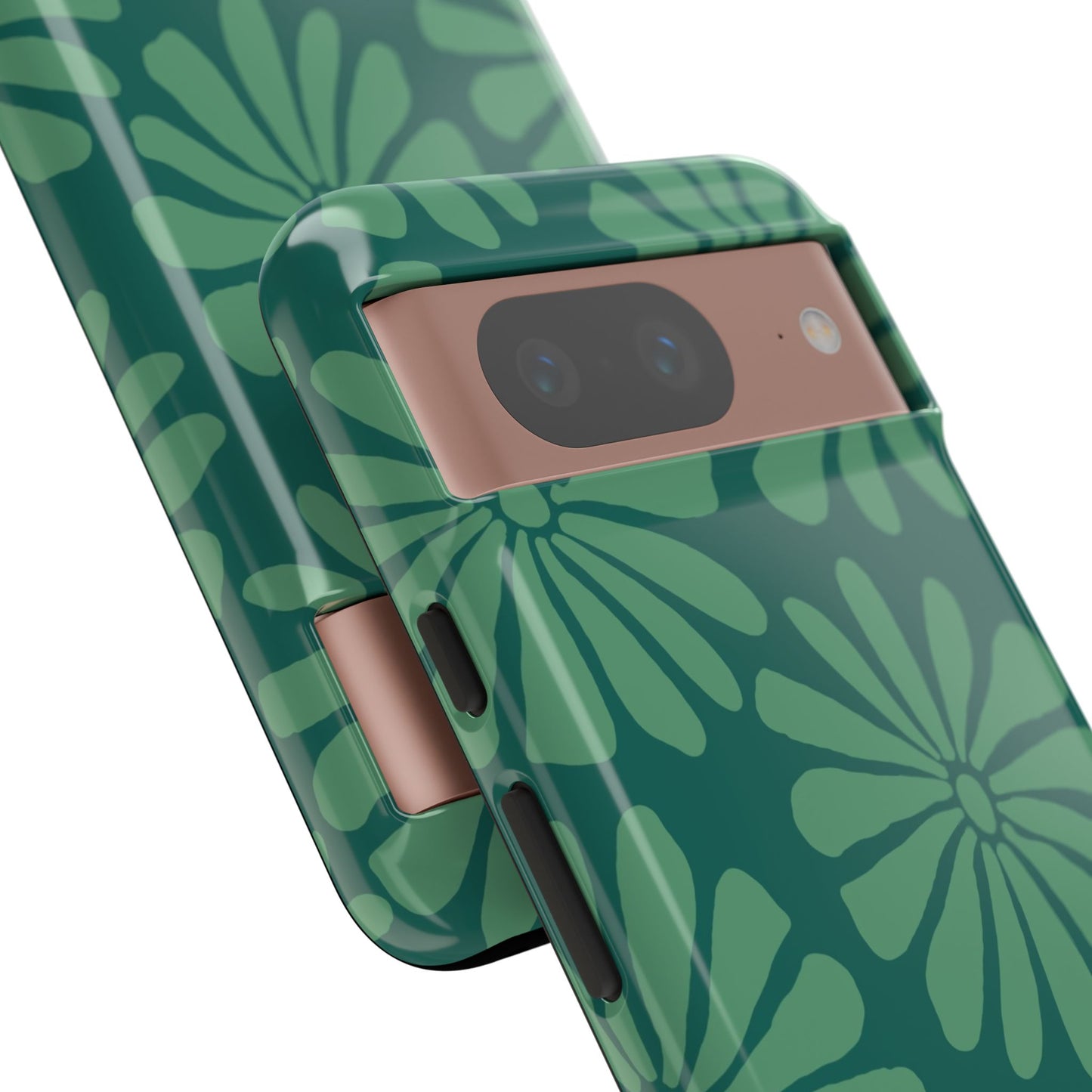 Stylish iPhone Case, Floral Phone Cover, Tough Phone Cases, Green Daisy Design, Unique Gift for Her, Spring Accessories