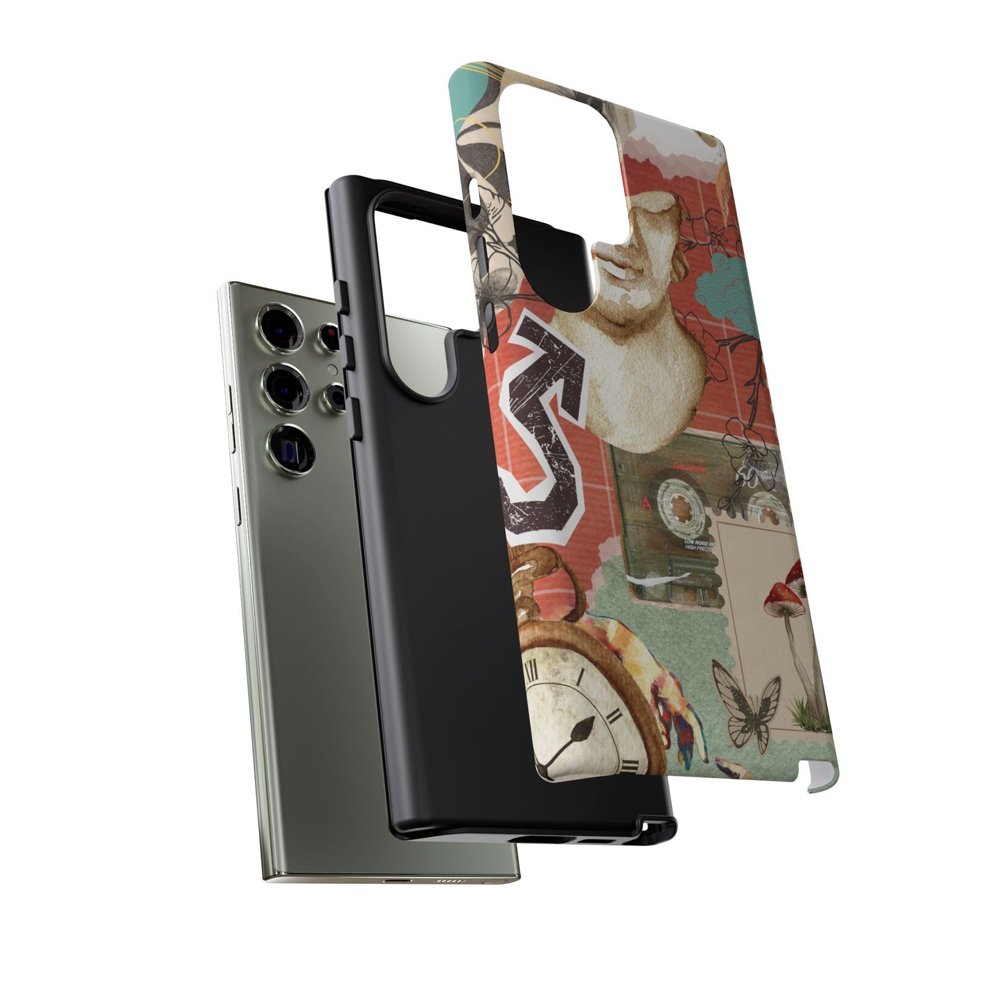 Artistic iPhone Case, Tough Cases with Vintage Design, Unique Phone Cover, Gift for Art Lovers, Protective Case for All Occasions, Vintage Collage Art