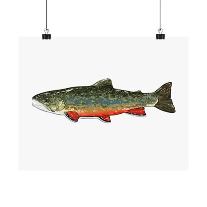Nature-Inspired Matte Horizontal Posters, Wildlife Art, Trout Decor, Fishing Gifts, Home Wall Art, Eco-Friendly Decor