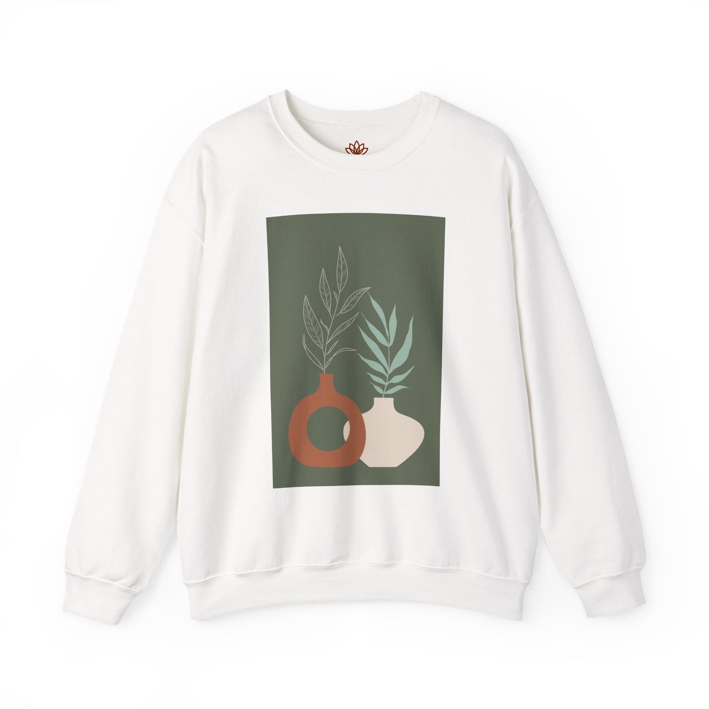 Botanical Minimalist Crewneck Sweatshirt, Cozy Unisex Pullover, Nature-Inspired Gift, Fall Fashion, Comfortable Layering Piece