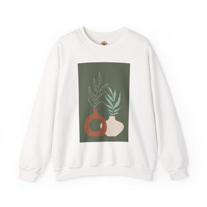 Botanical Minimalist Crewneck Sweatshirt, Cozy Unisex Pullover, Nature-Inspired Gift, Fall Fashion, Comfortable Layering Piece