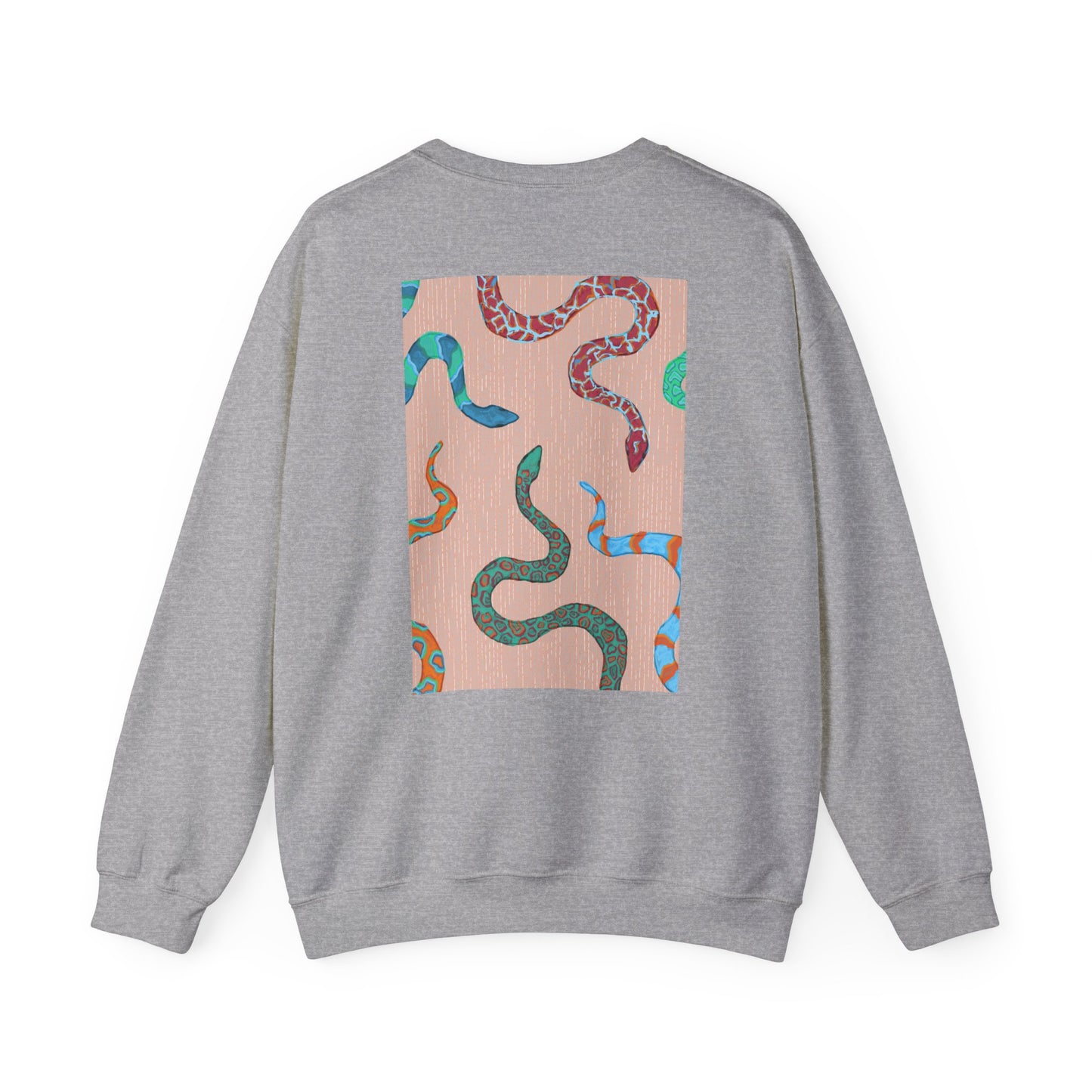 Funky Snake Unisex Crewneck Sweatshirt, Cozy Apparel, Unique Gift, Snake Art, Relaxed Style, Perfect for Casual Outings