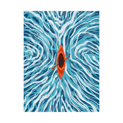 Vibrant Kayaking Poster Print, Adventure Wall Art, Calm Waters Decor, Gift for Outdoor Lovers, Home Office Accent
