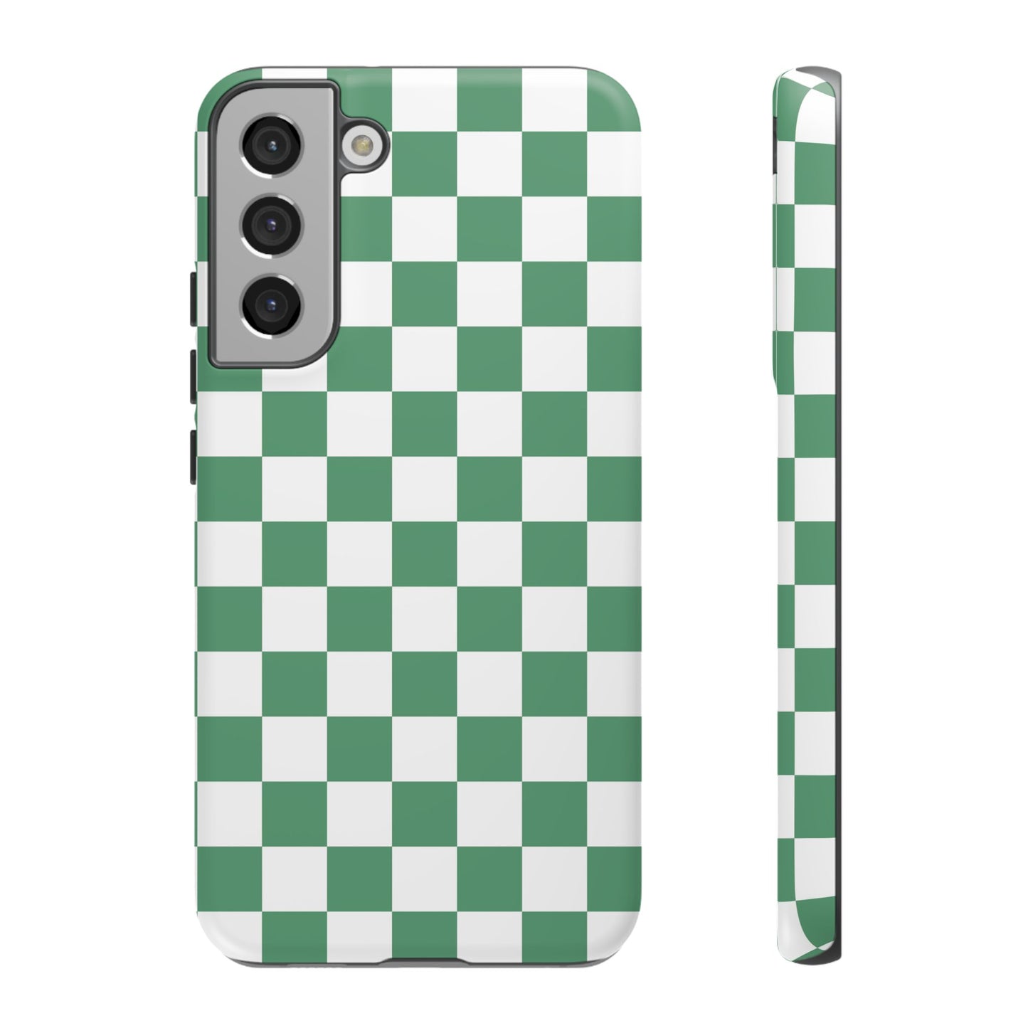 Stylish Phone Case - Green Checker Print, Trendy Phone Cover, Unique Gift, Modern Accessories, Eco-Friendly Case