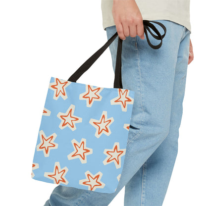 Starry Blue Tote Bag | Stylish Grocery Tote, Eco-Friendly Bag, Beach Bag, Weekend Getaway, Custom Design
