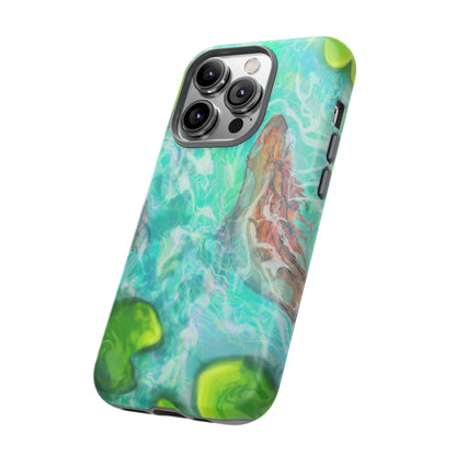 Watercolor Phone Case, Nature Lover Gift, Tough Phone Cover, Phone Accessory, Unique Design for Spring/Summer, Lily Pad, Fish Pond
