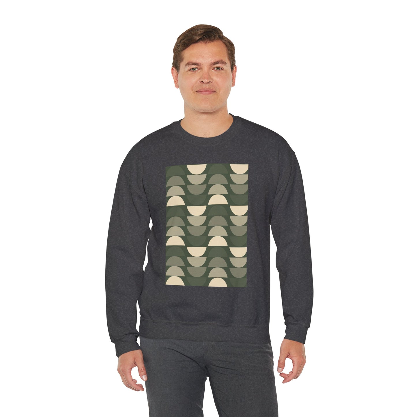 Stylish Geometric Crewneck Sweatshirt for Relaxed Vibes, Cozy Layer, Unisex Fashion Piece, Perfect Gift for Art Lovers, Casual Wear