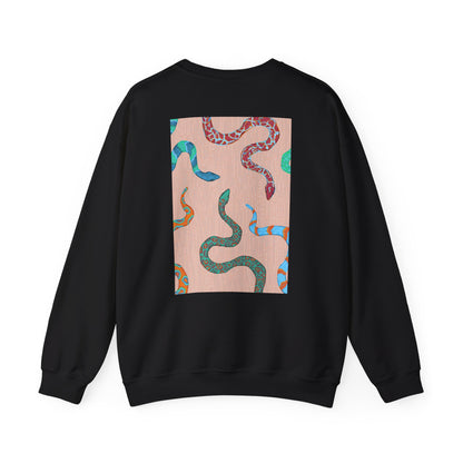 Funky Snake Unisex Crewneck Sweatshirt, Cozy Apparel, Unique Gift, Snake Art, Relaxed Style, Perfect for Casual Outings