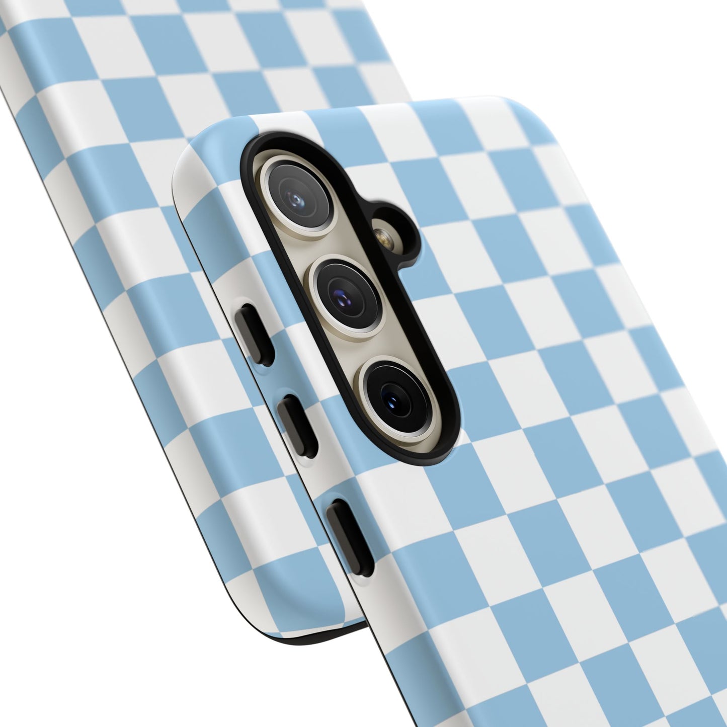 Blue Checkered Phone Case, Tough Phone Cover, Stylish Mobile Protector, Unique Gift for Him/Her, Trendy Accessories for Holidays