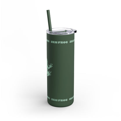Zen Frog Skinny Tumbler, 20oz - Unique Drinkware for Nature Lovers, Eco-friendly Gift, Travel Cup, Summer Hydration, Stylish Reusable Cup