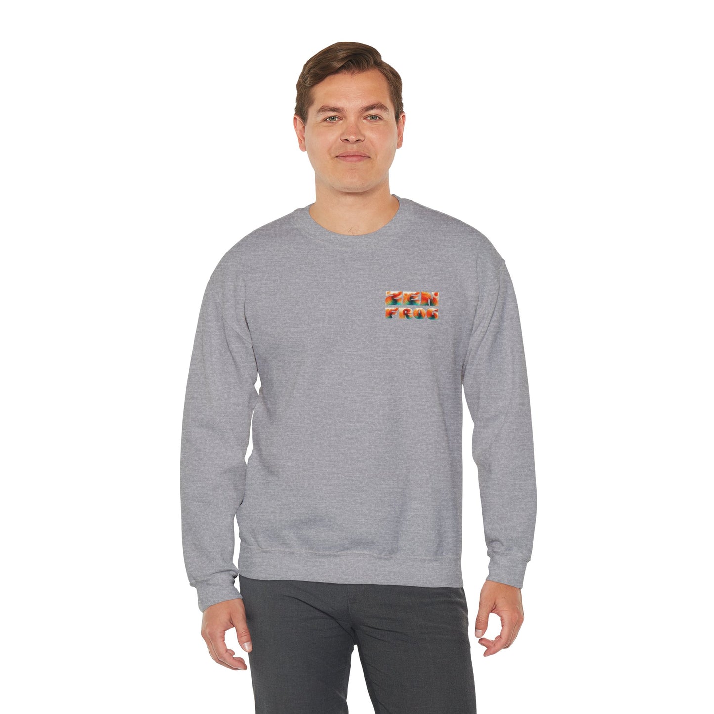 Funky Fish Crewneck Sweatshirt - Zen Frog Cozy & Calm Vibes for All, Perfect Gift for Nature Lovers, Relaxation, and Casual Wear
