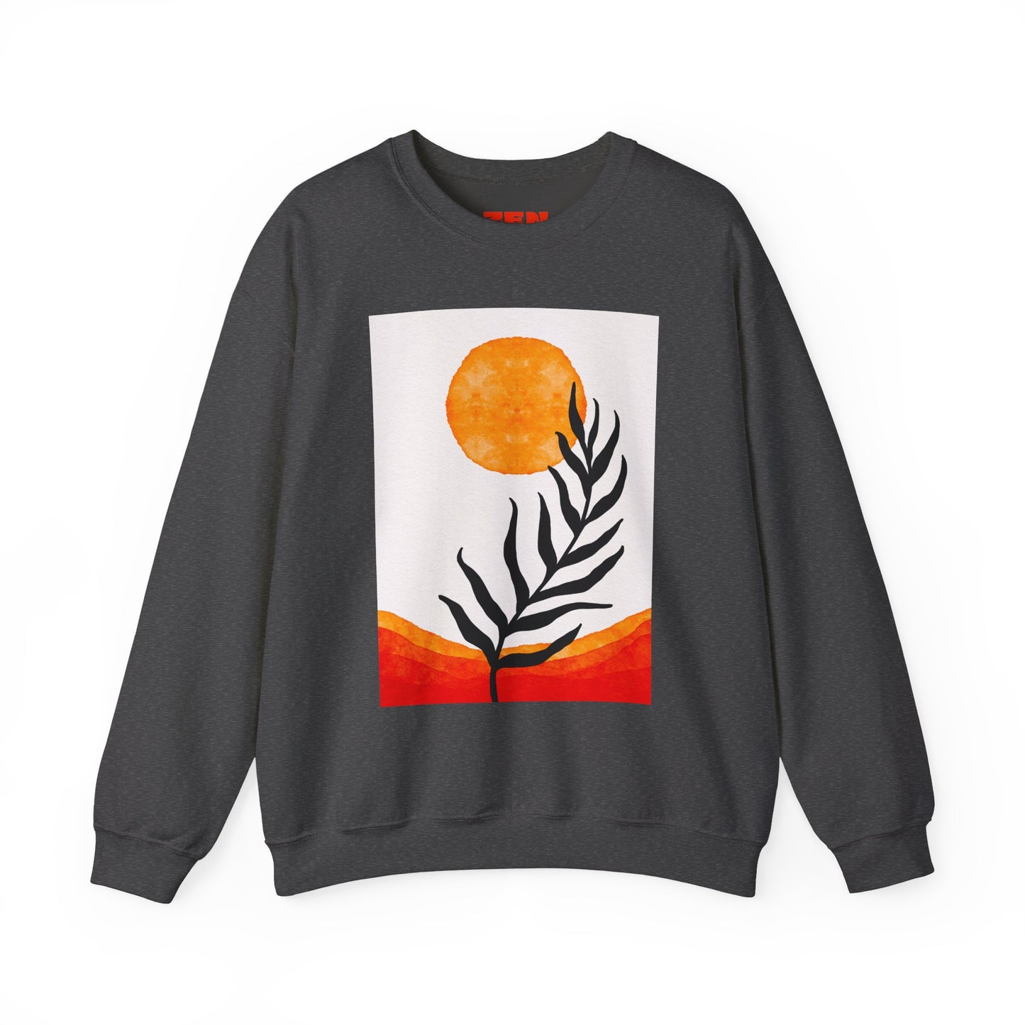 Bohemian Sun & Leaf Crewneck Sweatshirt, Cozy Unisex Sweatshirt, Nature-Inspired Apparel, Fall Fashion, Gift for Nature Lovers