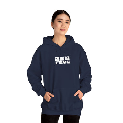 Zen Frog Octopus Unisex Heavy Blend Hooded Sweatshirt, Cozy Graphic Hoodie, Gift for Ocean Lovers, Unique Casual Wear, Relaxed Style