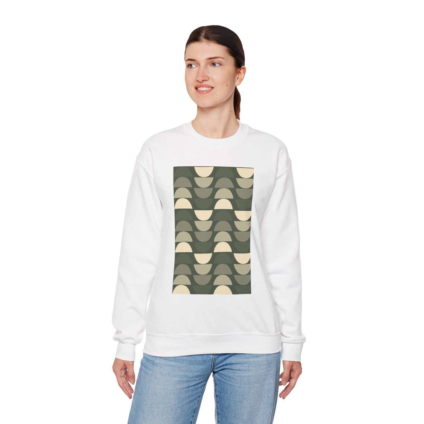 Stylish Geometric Crewneck Sweatshirt for Relaxed Vibes, Cozy Layer, Unisex Fashion Piece, Perfect Gift for Art Lovers, Casual Wear