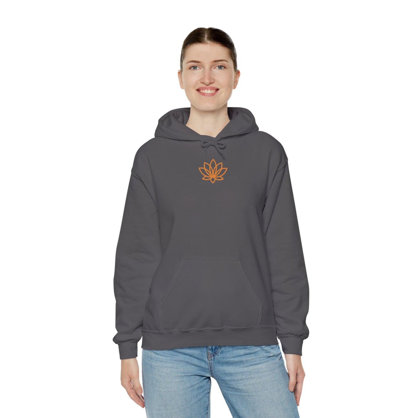 Serene Adventure Hoodie with Lotus Design, Eco-Friendly Sweatshirt for Outdoors, Yoga, Surfing, Beach Days, Mindfulness, Gift for Her, Gift for Him, Kayak Sweatshirt, Outdoor Designs