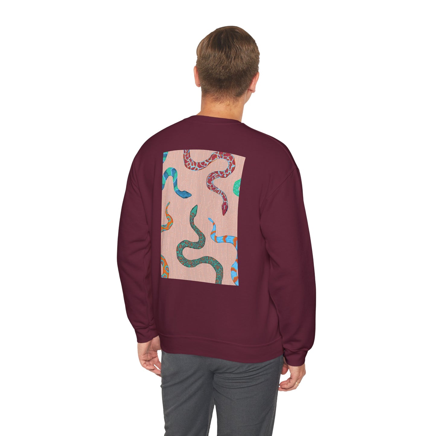 Funky Snake Unisex Crewneck Sweatshirt, Cozy Apparel, Unique Gift, Snake Art, Relaxed Style, Perfect for Casual Outings