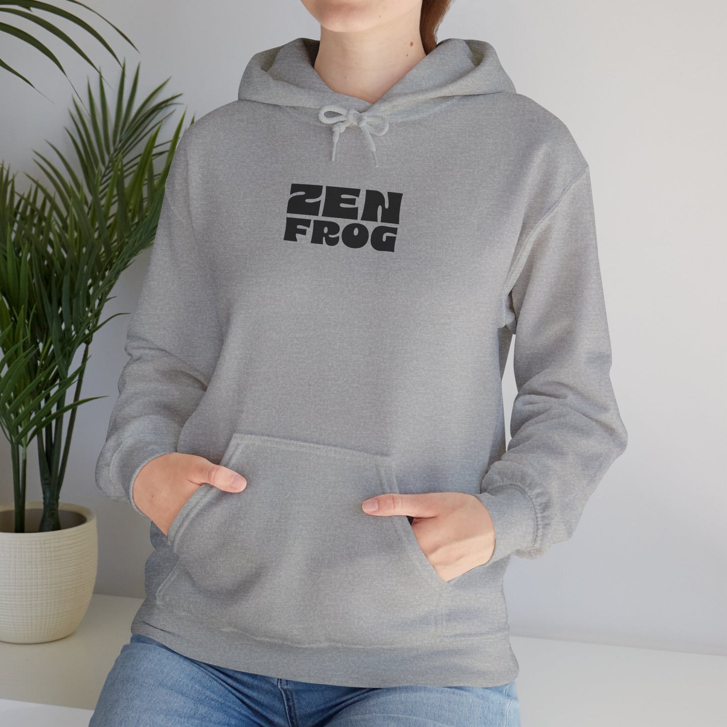Zen Frog Octopus Unisex Heavy Blend Hooded Sweatshirt, Cozy Graphic Hoodie, Gift for Ocean Lovers, Unique Casual Wear, Relaxed Style
