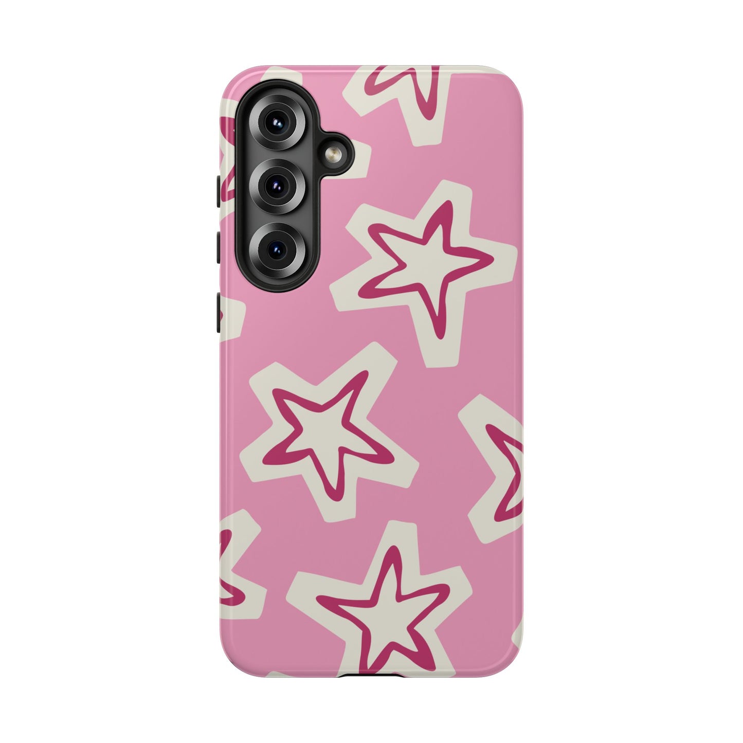 Starry Pink Phone Case | Tough Cases for Trendy Protection, Cute Gift, Fun Design, Holiday Match, Everyday Use
