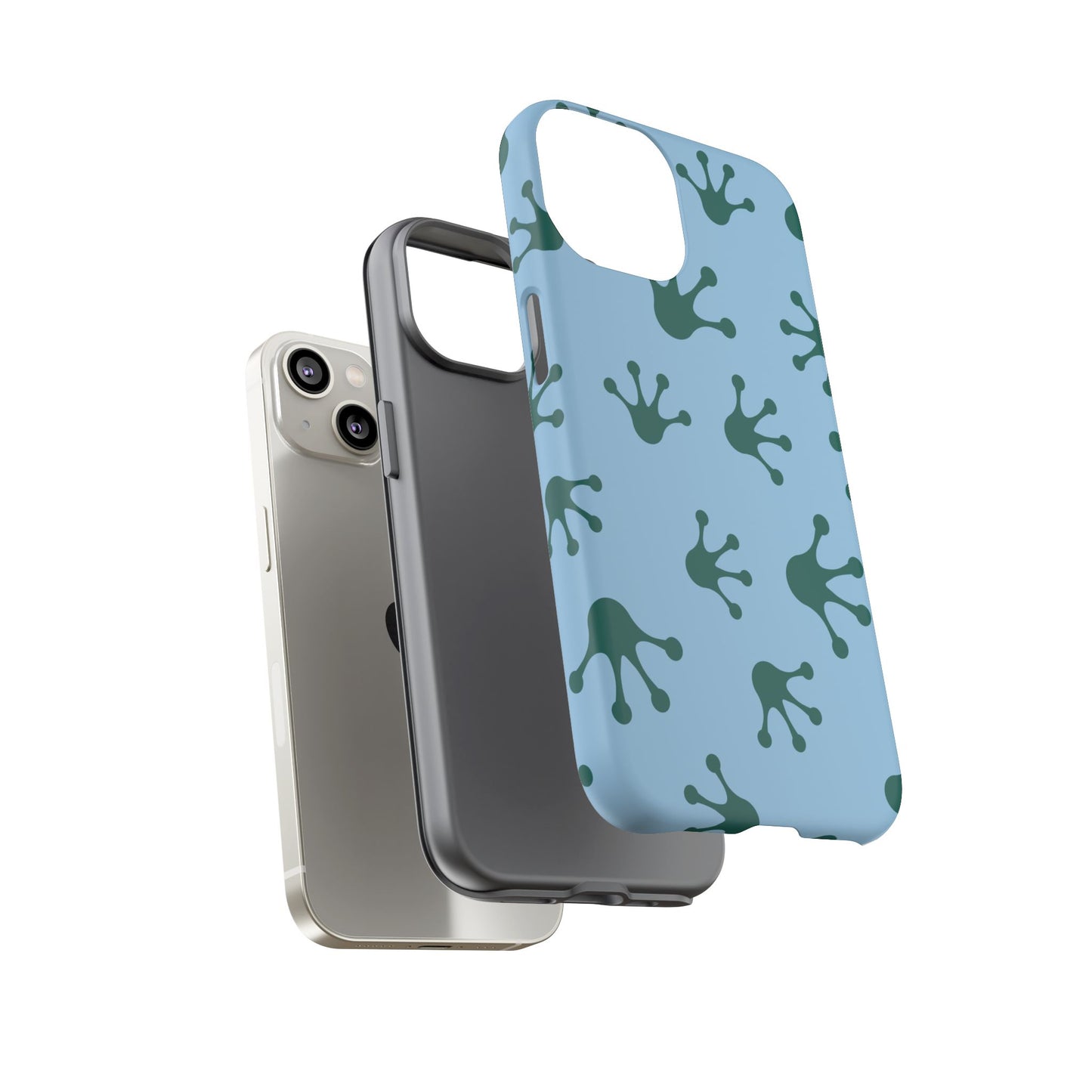Frog Pattern Phone Case, Tough Cases for Nature Lovers, Unique Gift for Kids, Eco-Friendly Accessories, Stylish Cell Phone Cover, Cute Frog Print Pattern, Artsy Phone Cases
