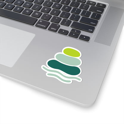 Serene Nature Kiss-Cut Stickers for Mindfulness, Laptop Decor, Water Bottle Art, Eco-Friendly, Gift for Nature Lovers