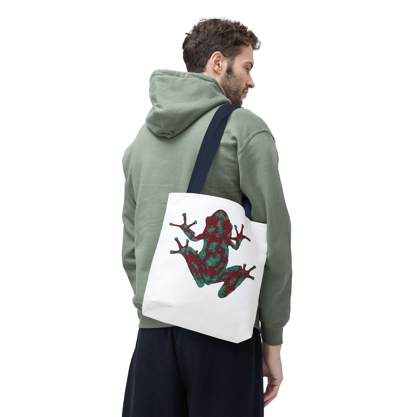 Frog Art Tote Bag, Eco-Friendly Shopping Bag, Nature Lover Gift, Stylish Reusable Tote, Unique Animal Print Purse