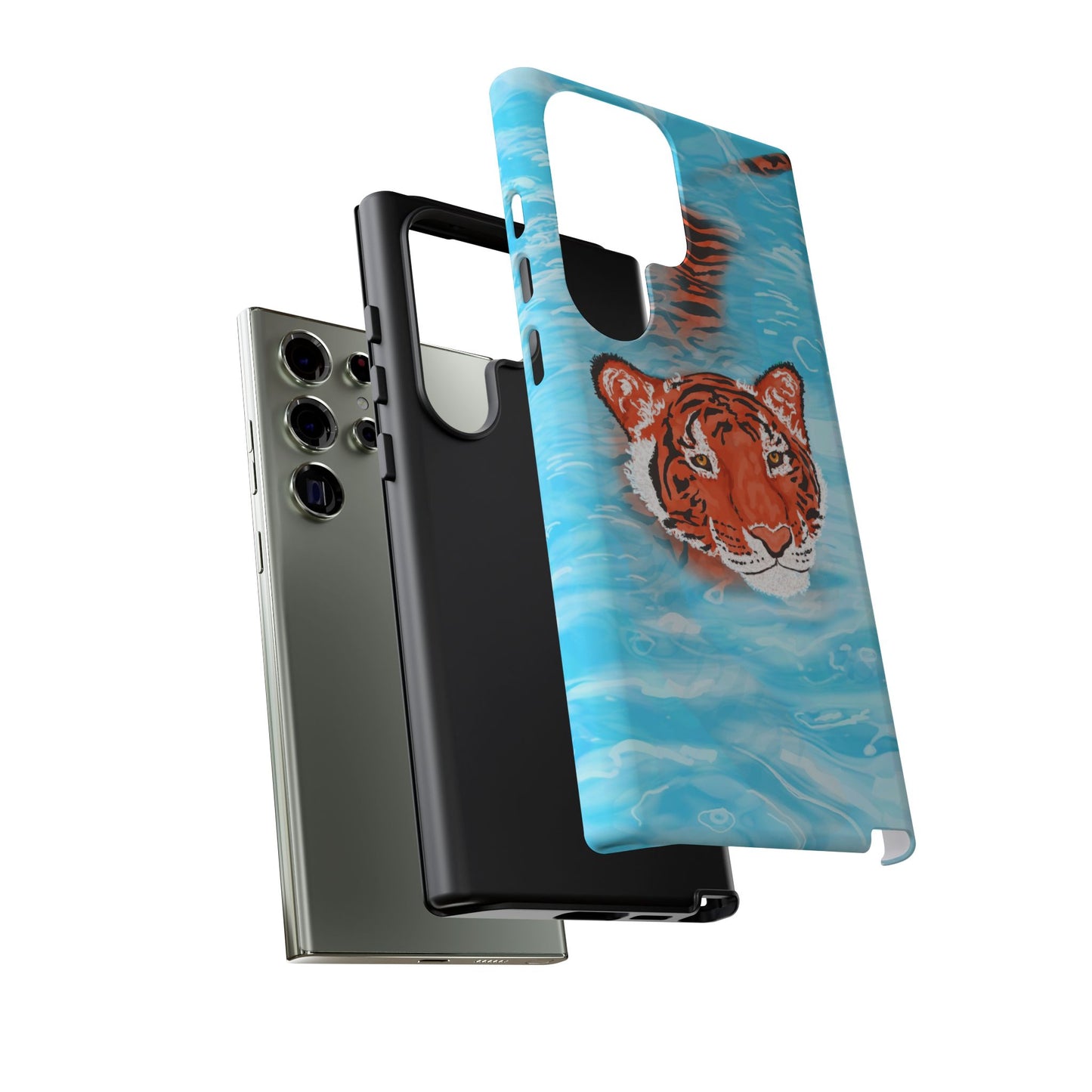 Vibrant Tiger Phone Case, Wildlife Lover Gift, Phone Accessories, Animal Print Case, Summer Vibe, Cool Phone Cover