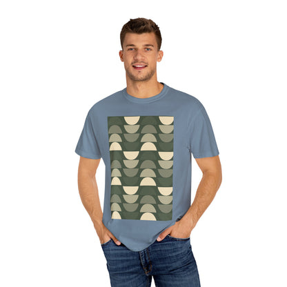 Stylish Unisex Garment-Dyed T-Shirt with Abstract Wave Design, Casual Wear, Graphic Tee, Unique Fashion, Gift for Him/Her