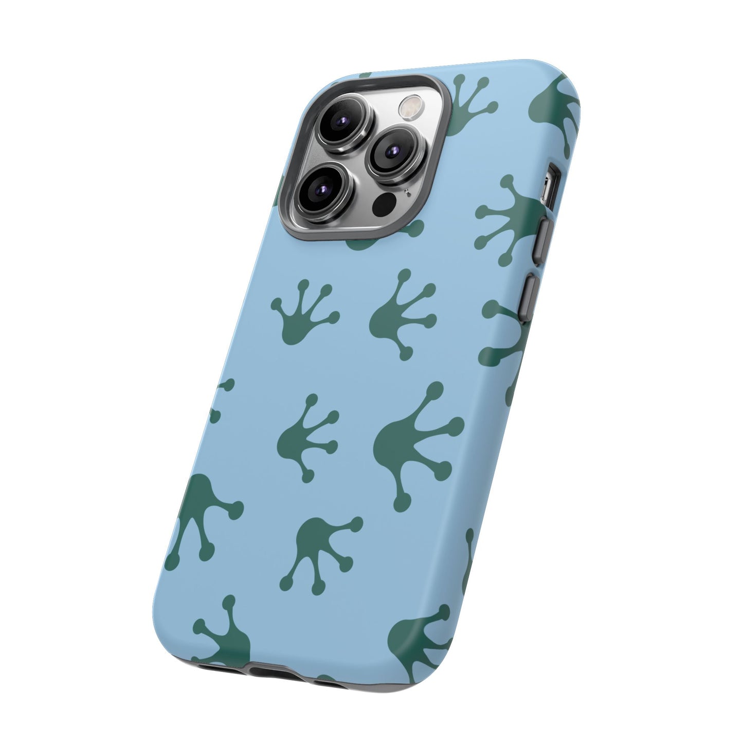 Frog Pattern Phone Case, Tough Cases for Nature Lovers, Unique Gift for Kids, Eco-Friendly Accessories, Stylish Cell Phone Cover, Cute Frog Print Pattern, Artsy Phone Cases
