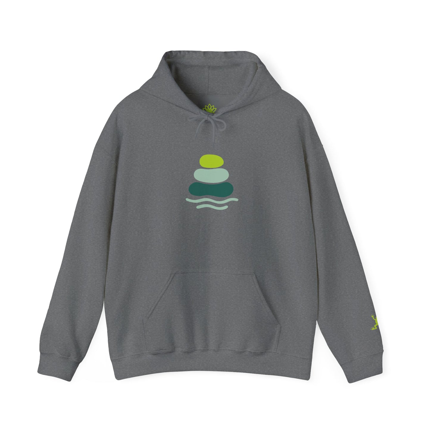 Serene Stacked Stones Hoodie, Unisex Sweatshirt for Mindfulness, Cozy Layer for Relaxation, Gift for Yoga Lovers, Perfect for Meditation