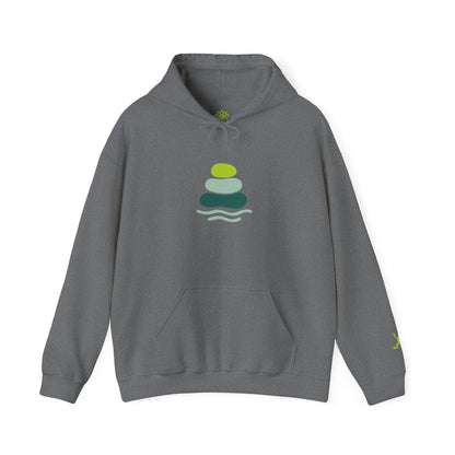 Serene Stacked Stones Hoodie, Unisex Sweatshirt for Mindfulness, Cozy Layer for Relaxation, Gift for Yoga Lovers, Perfect for Meditation