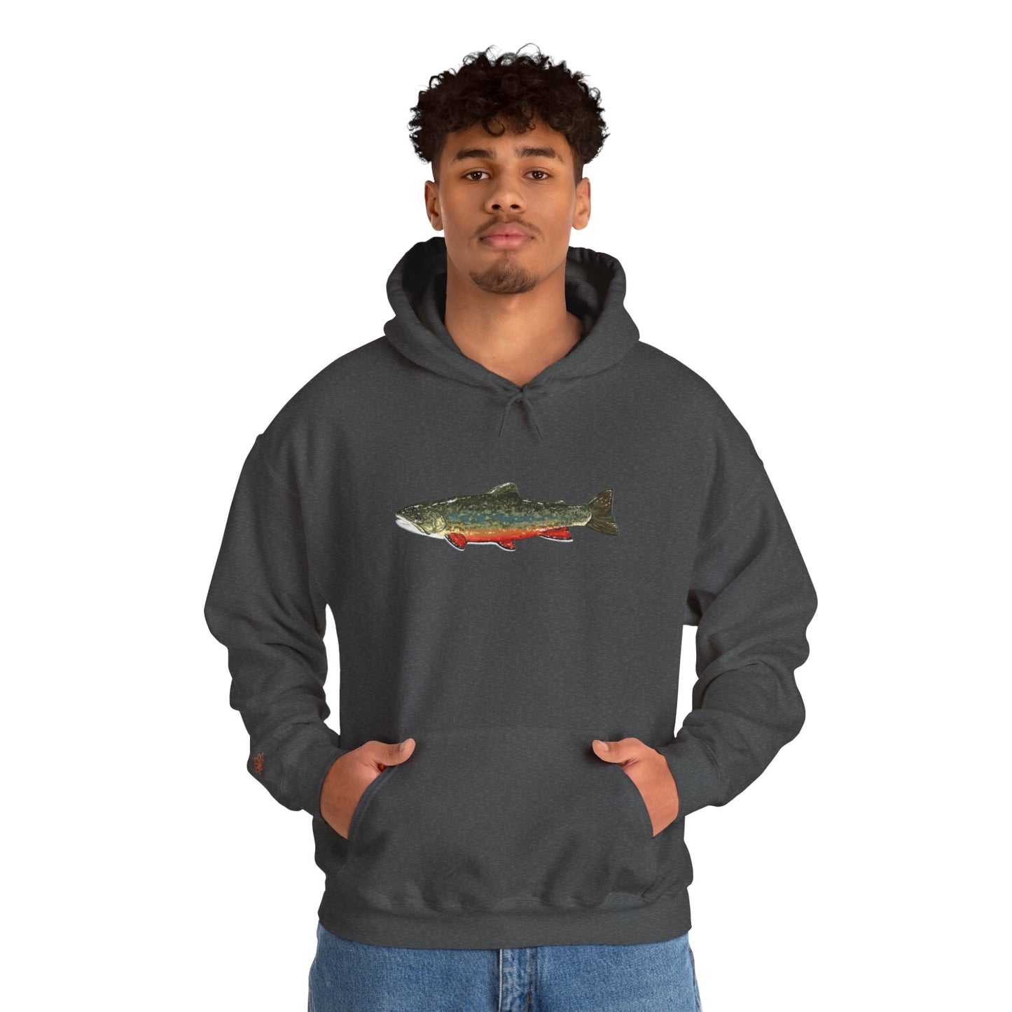 Trout Design Heavy Blend Hoodie, Fishing Gift, Outdoor Apparel, Comfortable Sweatshirt, Unisex Hoodie, Casual Fishing Wear