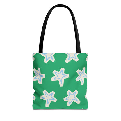 Starry Green AOP Tote Bag | Stylish Grocery Tote, Eco-Friendly Bag, Beach Bag, Weekend Getaway, Custom Design