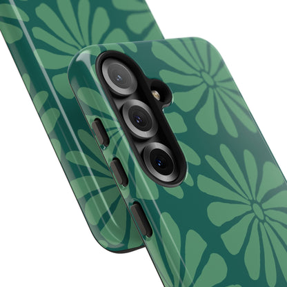 Stylish iPhone Case, Floral Phone Cover, Tough Phone Cases, Green Daisy Design, Unique Gift for Her, Spring Accessories