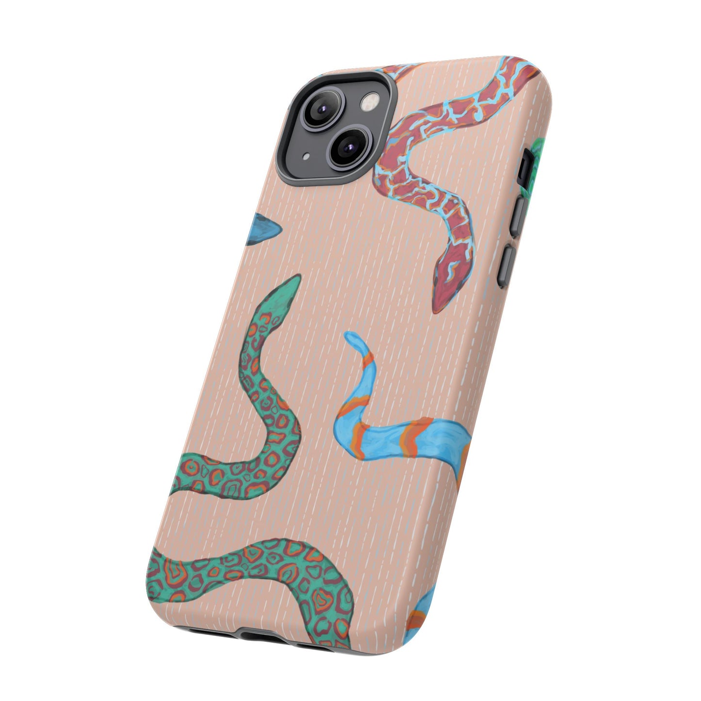 Colorful Snake Phone Case, Tough Phone Case, Unique Phone Cover, Animal Print Case, Gifts for Her, Trendy Accessories