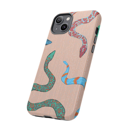 Colorful Snake Phone Case, Tough Phone Case, Unique Phone Cover, Animal Print Case, Gifts for Her, Trendy Accessories