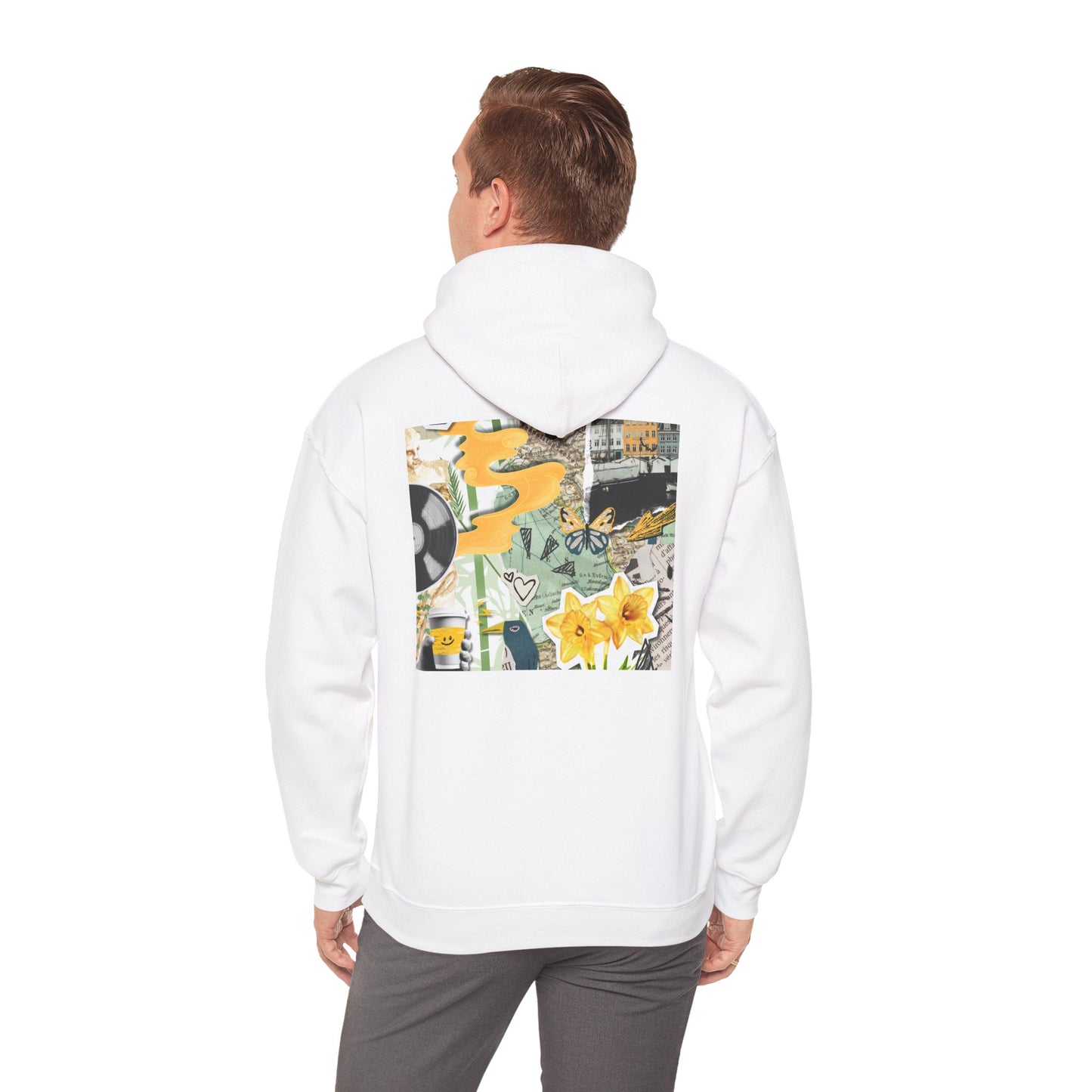 Lotus Flower Unisex Hoodie: Cozy Sweatshirt, Gift for Yoga Lovers, Meditation Apparel, Casual Streetwear, Nature-Inspired Wear, Artsy Collage, Cool Crewnecks