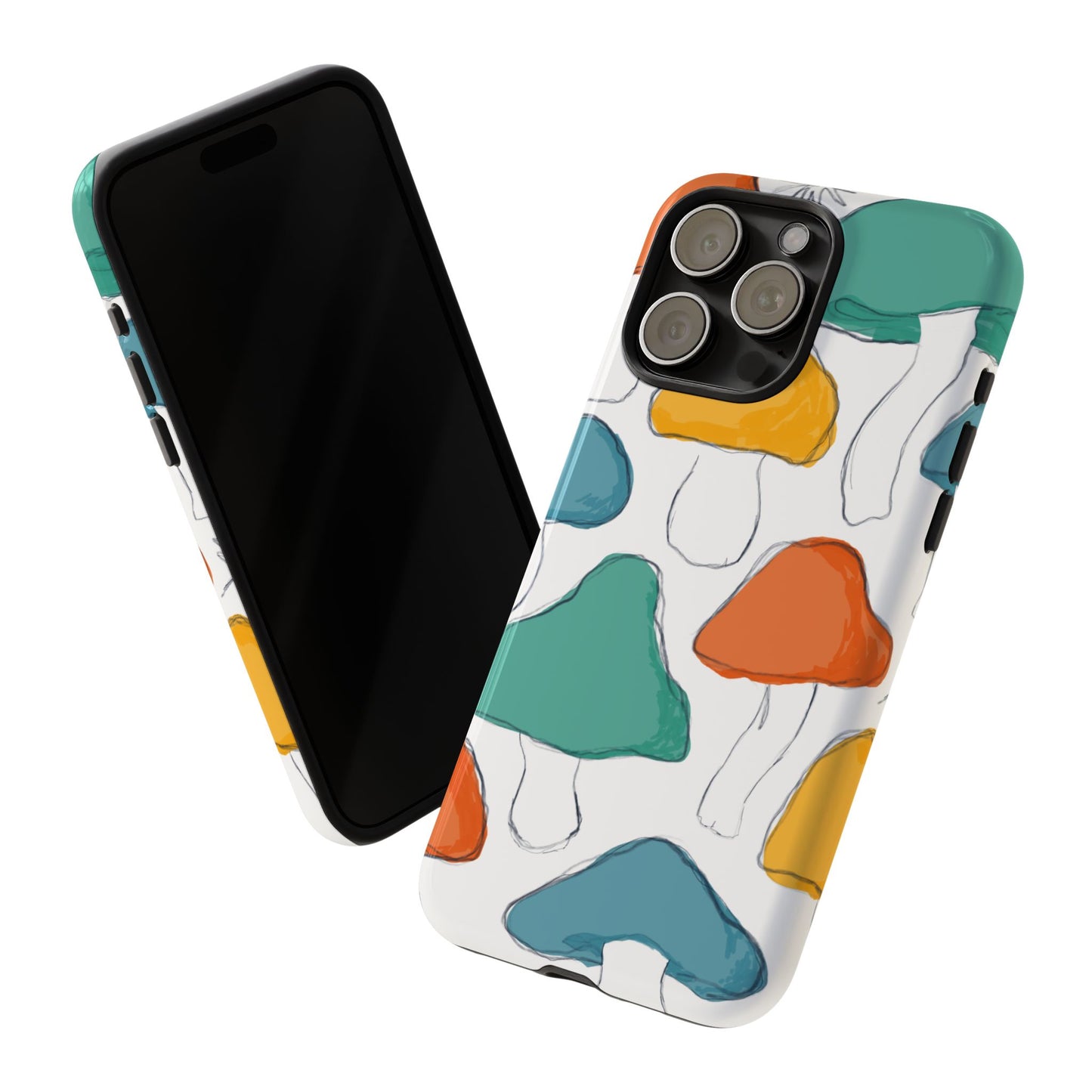 Mushroom Phone Case with Colorful Design, Tough Cases, Floral Tech Accessories, Gift for Nature Lovers, Trending Phone Cover