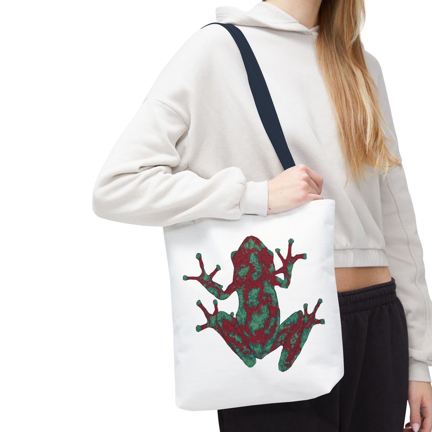 Frog Art Tote Bag, Eco-Friendly Shopping Bag, Nature Lover Gift, Stylish Reusable Tote, Unique Animal Print Purse