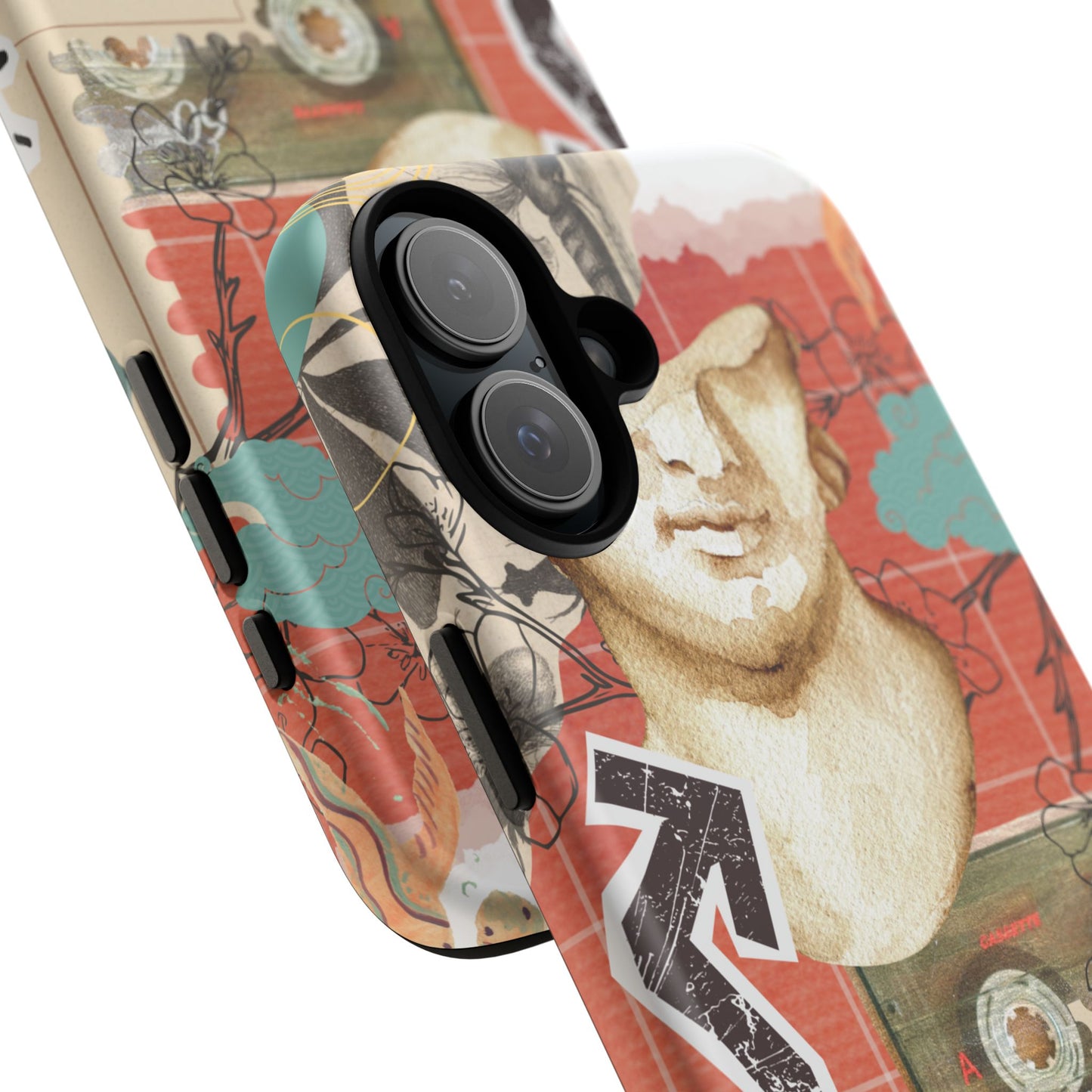 Artistic iPhone Case, Tough Cases with Vintage Design, Unique Phone Cover, Gift for Art Lovers, Protective Case for All Occasions, Vintage Collage Art