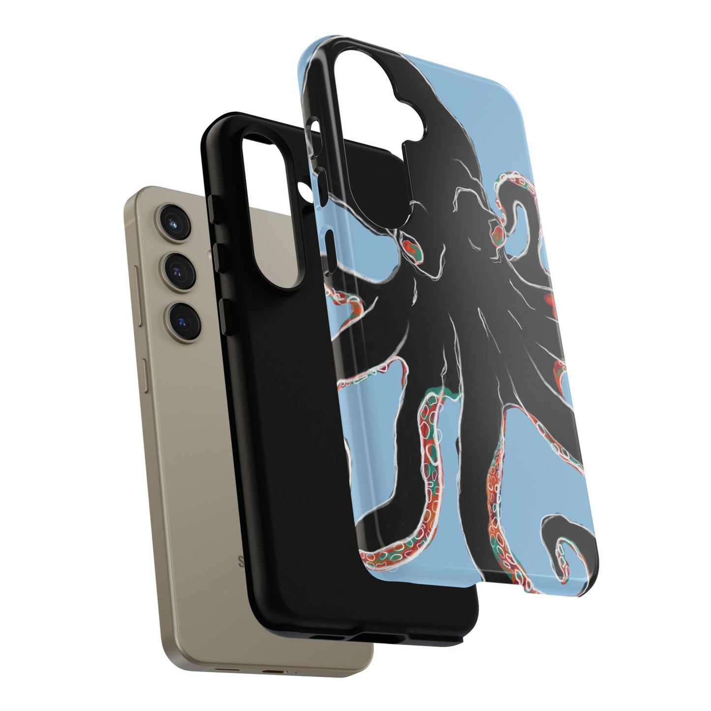 Octopus Tough Phone Case, Sea Creature Design, Ocean Lover Gift, Unique Phone Cover, Underwater Artwork